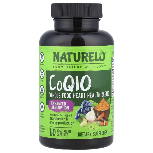 NATURELO, коэнзим Q10, 60 вегетарианских капсул