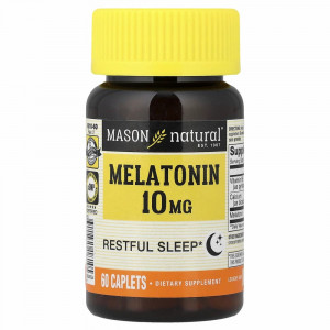 Mason Natural, Мелатонин, 10 мг, 60 капсул