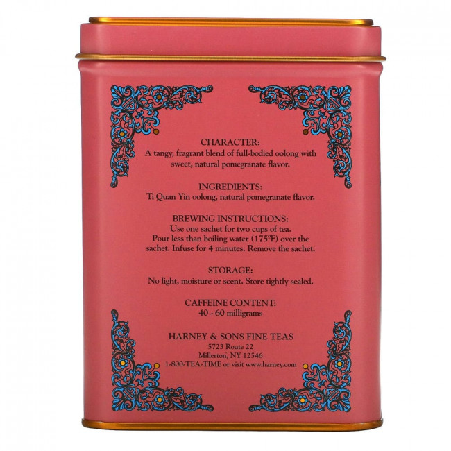 Harney & Sons, HT, чайная смесь, чай улун с гранатом, 20 саше, 40 г (1,4 унции)