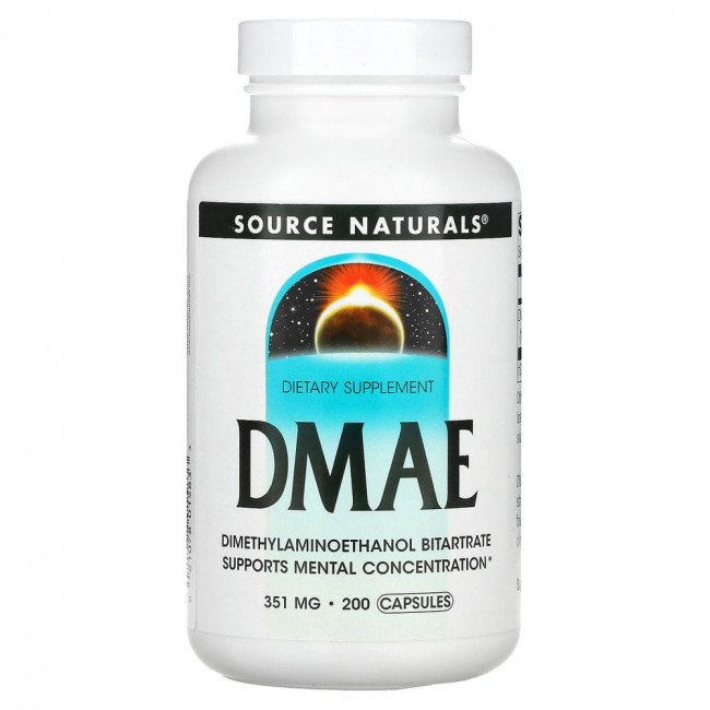 Source Naturals, ДМАЭ, 351 мг, 200 капсул Source Naturals, ДМАЭ, 351 мг, 200 капсул