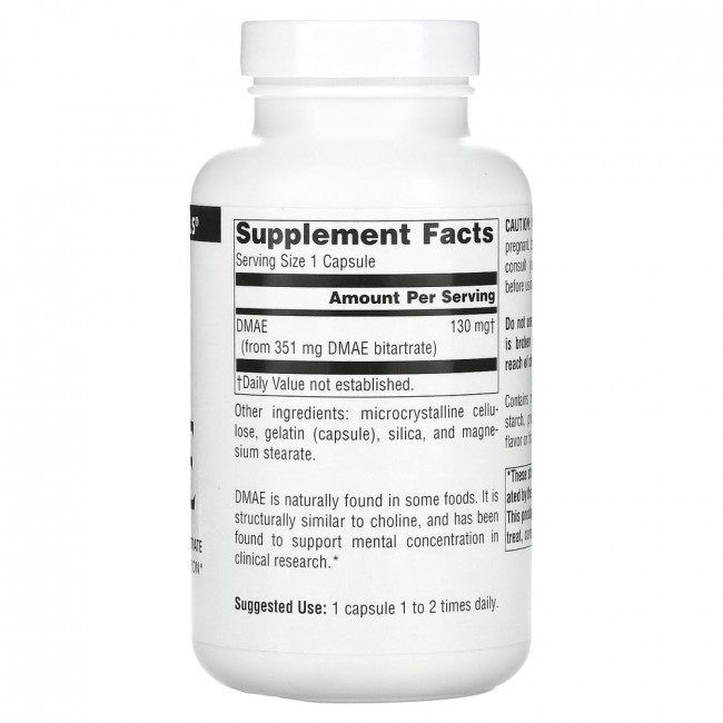 Source Naturals, ДМАЭ, 351 мг, 200 капсул Source Naturals, ДМАЭ, 351 мг, 200 капсул
