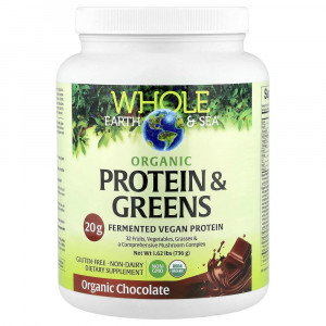 Natural Factors, Whole Earth & Sea®, Органический белок и зелень, Шоколад, 736 г (1,62 фунта) Natural Factors, Whole Earth & Sea®, Органический белок и зелень, Шоколад, 736 г (1,62 фунта)