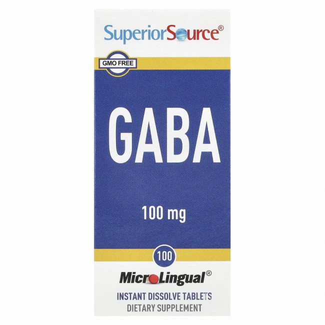 Superior Source, ГАМК, 100 мг, 100 быстрорастворимых таблеток MicroLingual