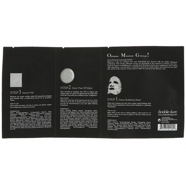 Double Dare, OMG!, Platinum Silver Facial Mask Kit, 1 Kit Double Dare, OMG!, Platinum Silver Facial Mask Kit, 1 Kit