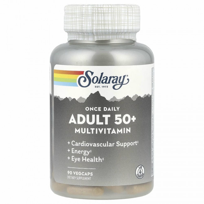 Solaray, Once Daily, мультивитамины для взрослых старше 50 лет, 90 растительных капсул Solaray, Once Daily, мультивитамины для взрослых старше 50 лет, 90 растительных капсул