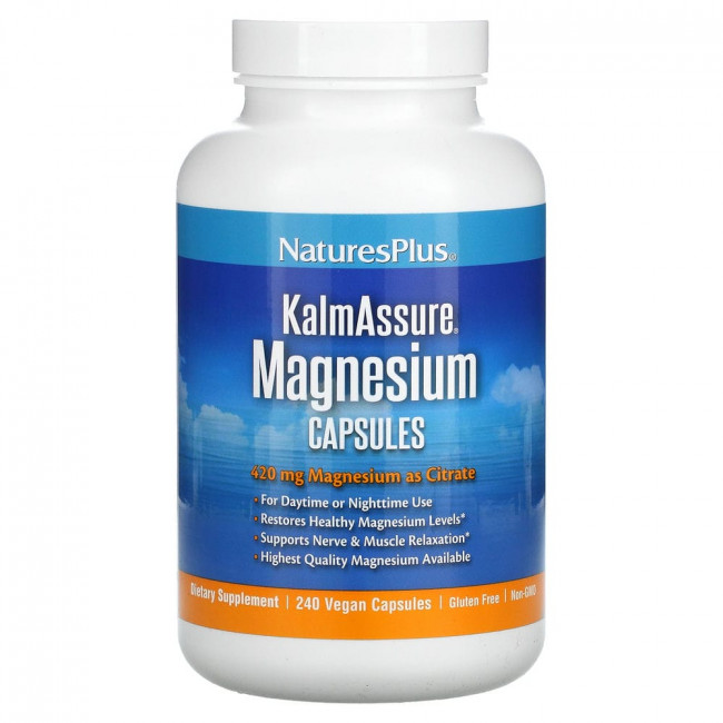 NaturesPlus, KalmAssure, магниевые капсулы, 105 мг, 240 веганских капсул
