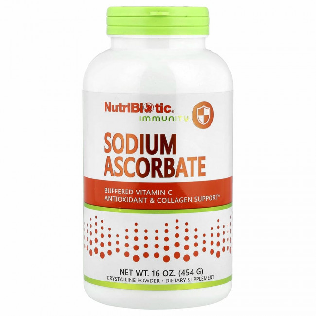 NutriBiotic, Immunity, аскорбат натрия, кристаллический порошок, 454 г (16 унций)