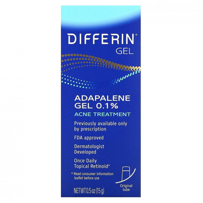 Differin, 0,1% гель с адапаленом, средство от акне, без отдушки, 15 г (0,5 унции) Differin, 0,1% гель с адапаленом, средство от акне, без отдушки, 15 г (0,5 унции)