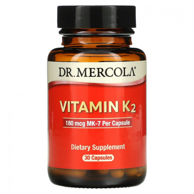 Dr. Mercola, Витамин K2, 180 мкг, 30 капсул