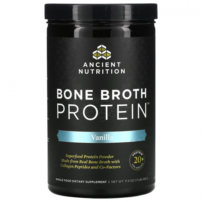 Dr. Axe / Ancient Nutrition, белок из костного бульона, со вкусом ванили, 492 г (17,4 унции) Dr. Axe / Ancient Nutrition, белок из костного бульона, со вкусом ванили, 492 г (17,4 унции)