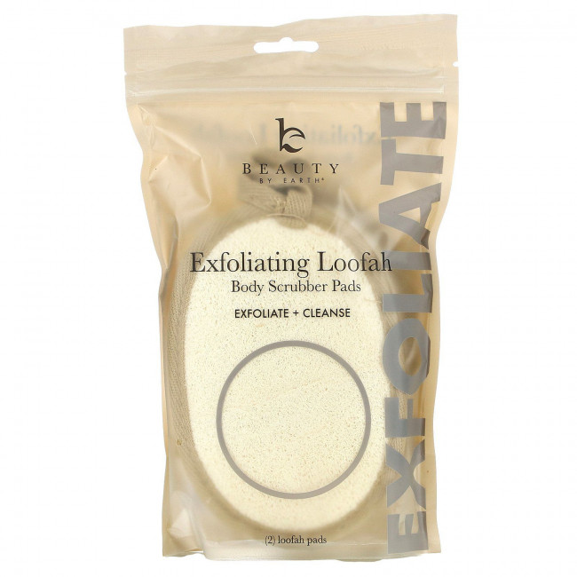 Beauty By Earth, Exfoliating Loofah, 2 Loofah Pads Beauty By Earth, Exfoliating Loofah, 2 Loofah Pads