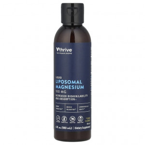 Vthrive, Жидкий липосомальный магний, лимон, 100 мг, 180 мл (6 жидк. Унций)
