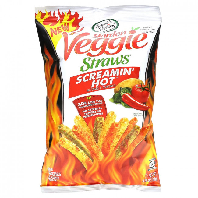 Sensible Portions, Garden Veggie Straws, Screamin' Hot, 4.25 oz (120 g)