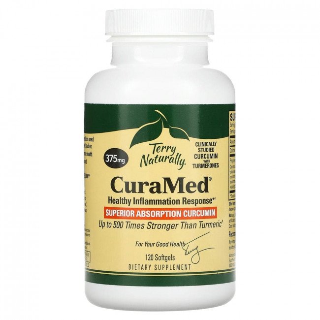 Terry Naturally, CuraMed, 375 мг, 120 мягких желатиновых капсул Terry Naturally, CuraMed, 375 мг, 120 мягких желатиновых капсул