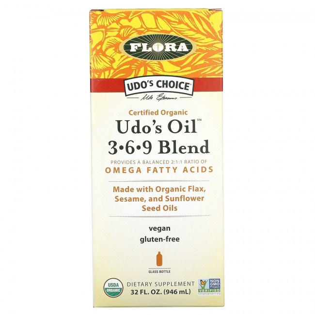 Flora, Udo's Choice, Udo's Oil, смесь 3, 6, 9, 946 мл (32 жидк. унции)