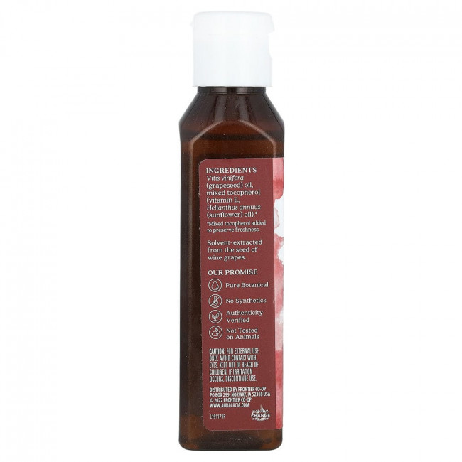 Aura Cacia, Масло для ухода за кожей, виноградные косточки, 118 мл (4 жидк. Унции)