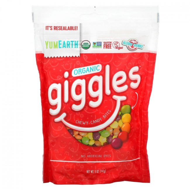 YumEarth, Organic Giggles, органические конфеты, 142 г (5 унций) YumEarth, Organic Giggles, органические конфеты, 142 г (5 унций)