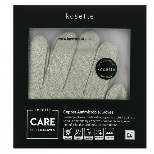 Kosette, Медные противомикробные перчатки, средние, 1 пара Kosette, Медные противомикробные перчатки, средние, 1 пара