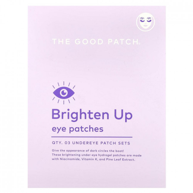Патчи для глаз The Good Patch, Brighten Up Eye Patches, набор из 3 штук (сняты с производства)