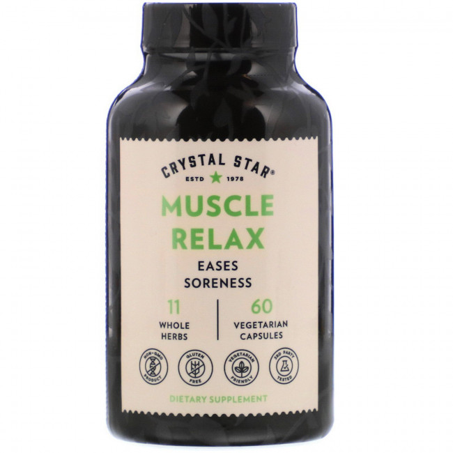 Crystal Star, Muscle Relax, для расслабления мышц, 60 вегетарианских капсул Crystal Star, Muscle Relax, для расслабления мышц, 60 вегетарианских капсул