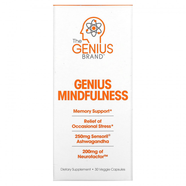 The Genius Brand, Genius Mindfullness, 30 растительных капсул The Genius Brand, Genius Mindfullness, 30 растительных капсул
