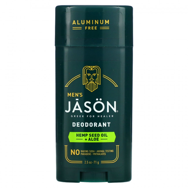 Jason Natural, Для мужчин, дезодорант, масло семян конопли и алоэ, 71 г (2,5 унции)