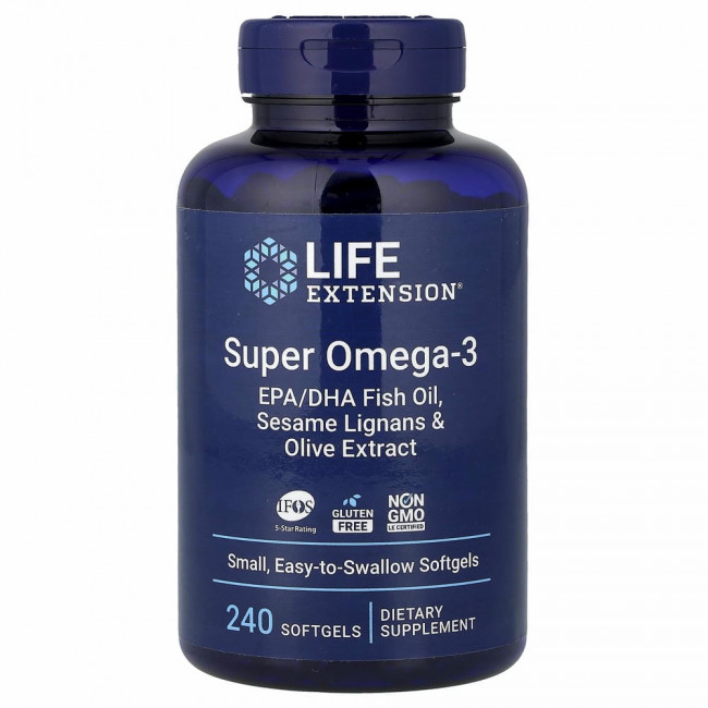 Life Extension, супер омега-3, 240 капсул Life Extension, супер омега-3, 240 капсул
