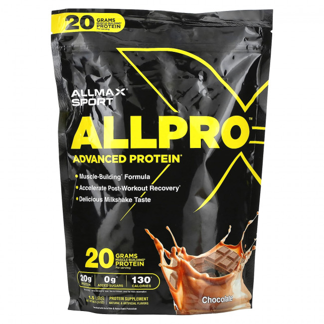 ALLMAX, Sport, ALLPRO Advanced Protein, с шоколадом, 680 г (1,5 фунта) ALLMAX, Sport, ALLPRO Advanced Protein, с шоколадом, 680 г (1,5 фунта)