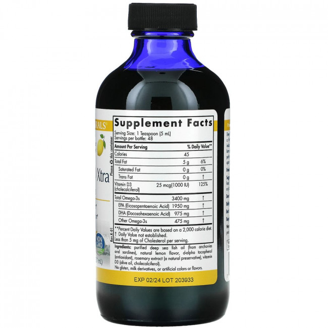 Nordic Naturals, ProOmega-D Xtra, лимон, 237 мл (8 жидк. Унций)