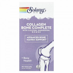 Solaray, Collagen Bone Complete, усовершенствованная формула костной матрицы, 90 капсул с оболочкой из ингредиентов растительного происхождения Solaray, Collagen Bone Complete, усовершенствованная формула костной матрицы, 90 капсул с оболочкой из ингредиентов растительного происхождения