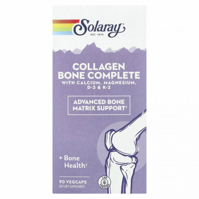 Solaray, Collagen Bone Complete, усовершенствованная формула костной матрицы, 90 капсул с оболочкой из ингредиентов растительного происхождения Solaray, Collagen Bone Complete, усовершенствованная формула костной матрицы, 90 капсул с оболочкой из ингредиентов растительного происхождения
