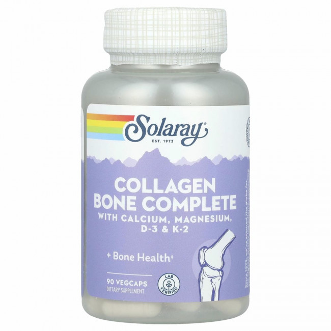 Solaray, Collagen Bone Complete, усовершенствованная формула костной матрицы, 90 капсул с оболочкой из ингредиентов растительного происхождения Solaray, Collagen Bone Complete, усовершенствованная формула костной матрицы, 90 капсул с оболочкой из ингредиентов растительного происхождения
