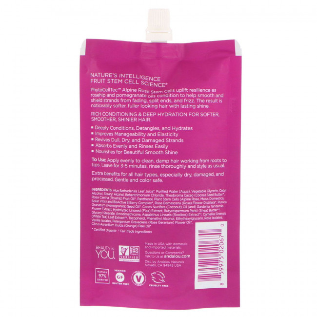 Andalou Naturals, 1000 Roses Complex, глубокое увлажнение, уход за окрашенными волосами, маска для волос, 44 мл (1,5 жидк. унции) Andalou Naturals, 1000 Roses Complex, глубокое увлажнение, уход за окрашенными волосами, маска для волос, 44 мл (1,5 жидк. унции)