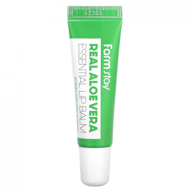 Farmstay, Real Aloe Vera Essential Lip Balm, Extremely Moisturizing Lip Essence, 0.35 oz (10 g)