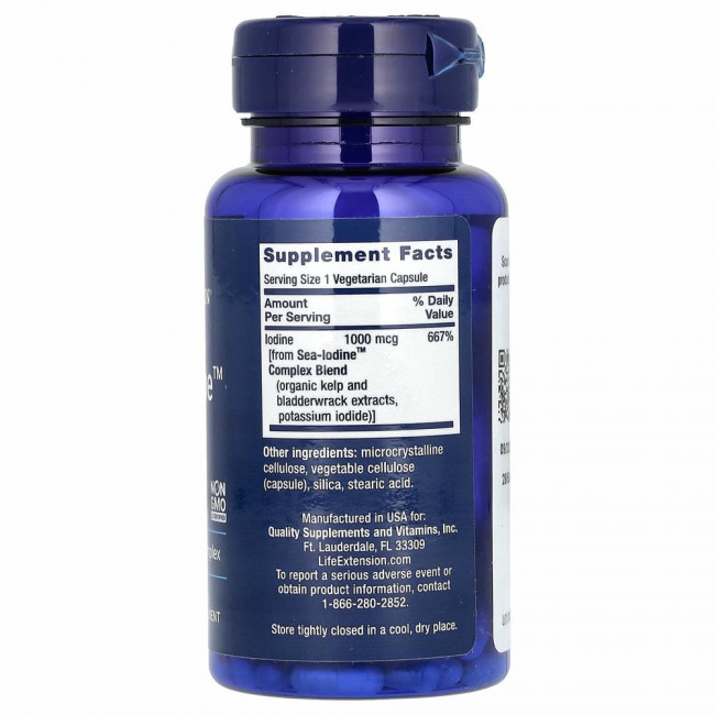 Life Extension, Sea-Iodine, 1000 мкг, 60 вегетарианских капсул