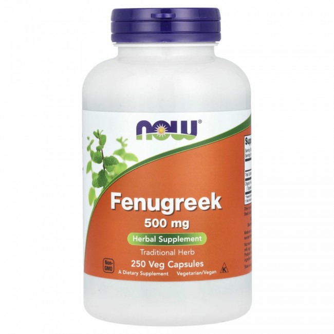 NOW Foods, пажитник, 500 мг, 250 вегетарианских капсул