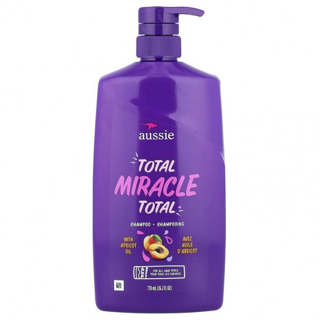 Aussie, Total Miracle, шампунь с абрикосовым маслом, для всех типов волос, 778 мл (26,2 жидк. унции) Aussie, Total Miracle, шампунь с абрикосовым маслом, для всех типов волос, 778 мл (26,2 жидк. унции)