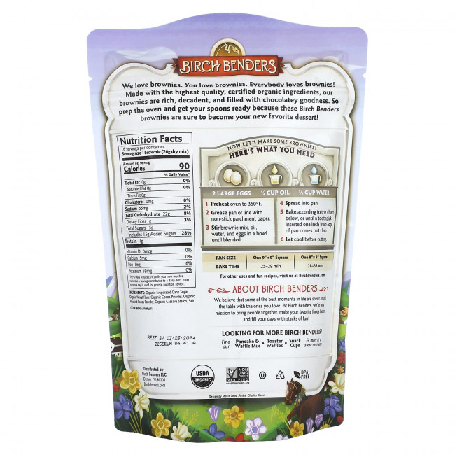 Birch Benders, Brownie Mix, идеальная органическая помадка, 432 г (15,2 унции) Birch Benders, Brownie Mix, идеальная органическая помадка, 432 г (15,2 унции)