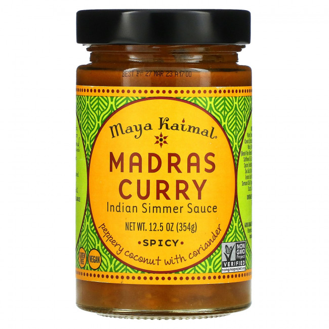 Maya Kaimal, Madras Curry, индийский соус на медленном огне, острый, 354 г (12,5 унции) Maya Kaimal, Madras Curry, индийский соус на медленном огне, острый, 354 г (12,5 унции)