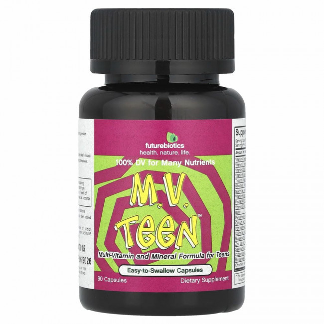 FutureBiotics, M.V. Teen Мультивитамины для Подростков 90 капсул