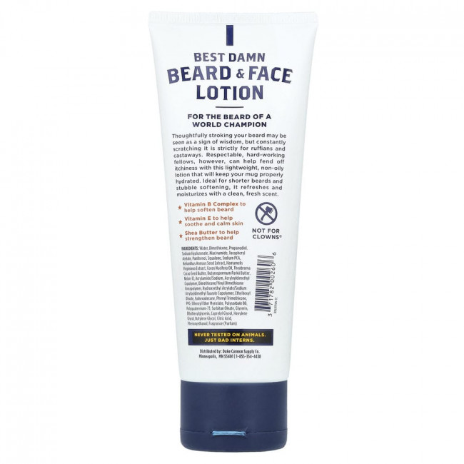 Duke Cannon Supply Co., Best Damn Beard & Face Lotion, Citrus Hefeweizen, 3.2 fl oz (94 ml)