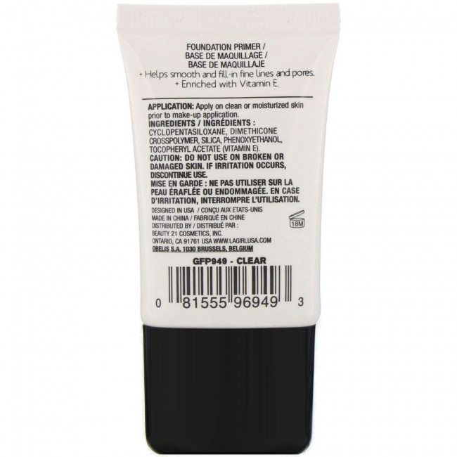 L.A. Girl, Праймер для лица Pro Prep HD, оттенок Clear, 15 мл