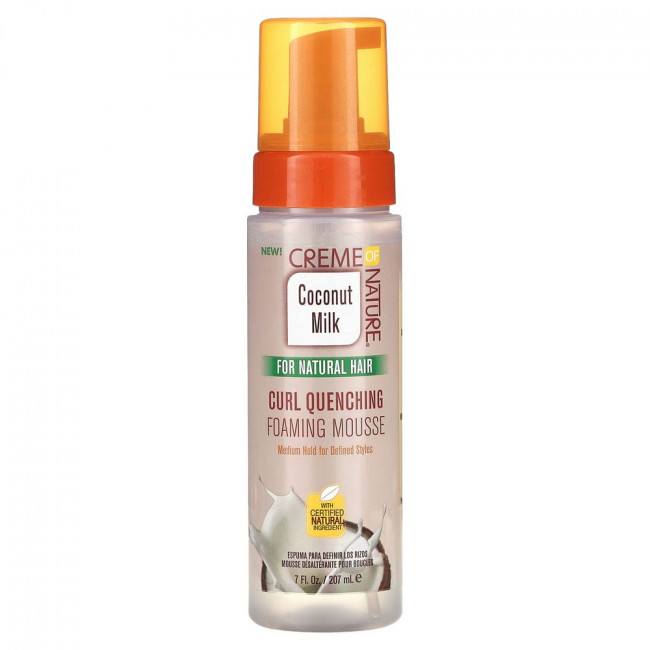 Creme Of Nature, Coconut Milk, пенящийся мусс для устранения локонов, для натуральных волос, 207 мл (7 жидк. Унций)