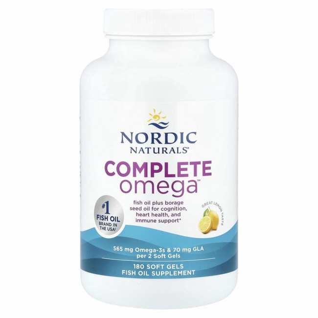 Nordic Naturals, Complete Omega, лимонный вкус, 1000 мг, 180 гелевых капсул