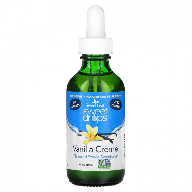 Wisdom Natural, SweetLeaf, Sweet Drops, подсластитель из стевии, со вкусом ванильного крема, 60 мл (2 жидк. унции) Wisdom Natural, SweetLeaf, Sweet Drops, подсластитель из стевии, со вкусом ванильного крема, 60 мл (2 жидк. унции)