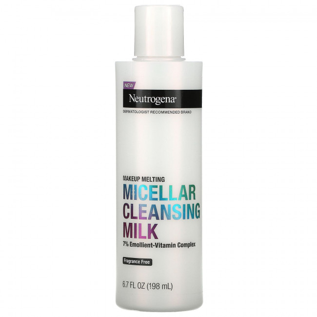Neutrogena, Мицеллярное очищающее молочко, без отдушек, 198 мл (6,7 жидк. Унции) Neutrogena, Мицеллярное очищающее молочко, без отдушек, 198 мл (6,7 жидк. Унции)