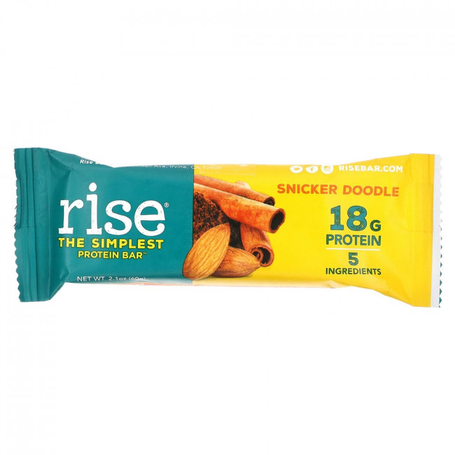 Rise Bar, The Simplest Protein Bar, протеиновый батончик Snicker Doodle, 12 батончиков по 60 г (2,1 унции)