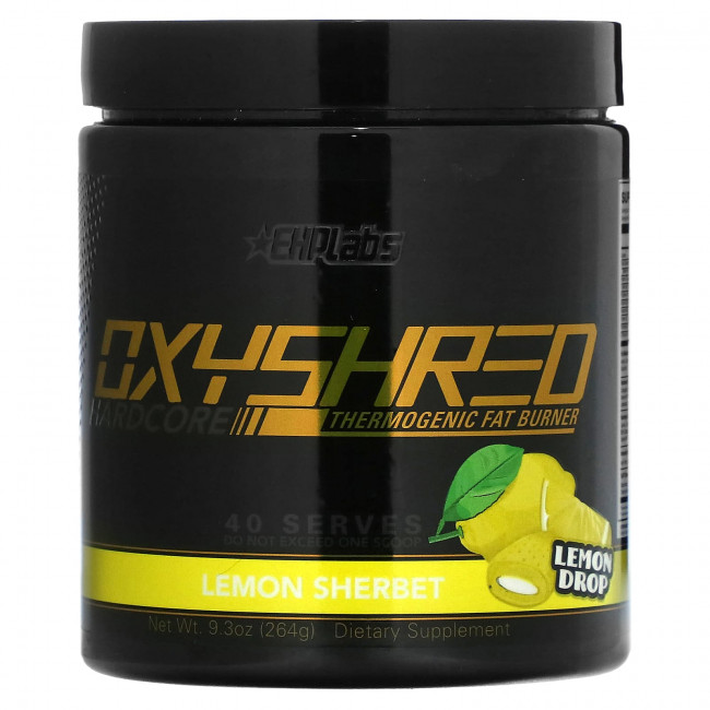 EHPlabs, OxyShred, Hardcore Thermogenic Fat Burner, лимонный щербет, 264 г (9,3 унции) EHPlabs, OxyShred, Hardcore Thermogenic Fat Burner, лимонный щербет, 264 г (9,3 унции)