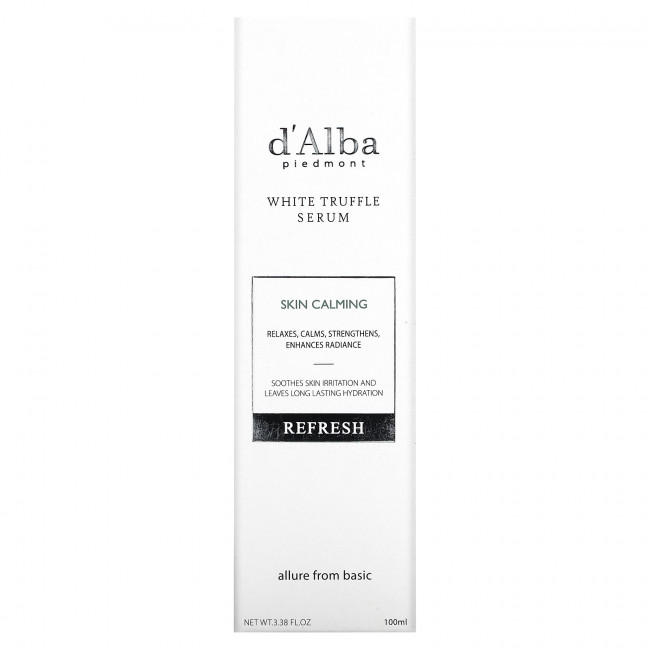 d'Alba, Сыворотка с белым трюфелем, освежающая, 100 мл (3,38 жидк. Унции)