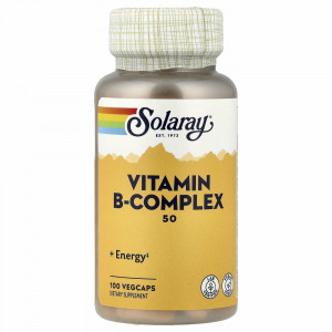 Solaray, B-Complex 50, 100 капсул с оболочкой из ингредиентов растительного происхождения Solaray, B-Complex 50, 100 капсул с оболочкой из ингредиентов растительного происхождения